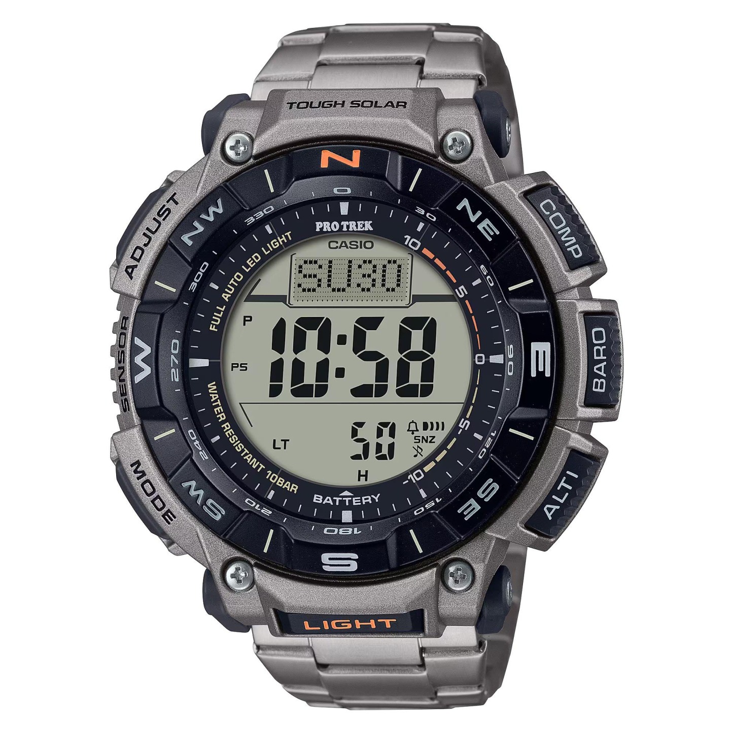 Casio PROTREK PRG-340T-7 Titanium Climber Line Triple Sensor Solar Men's Watch