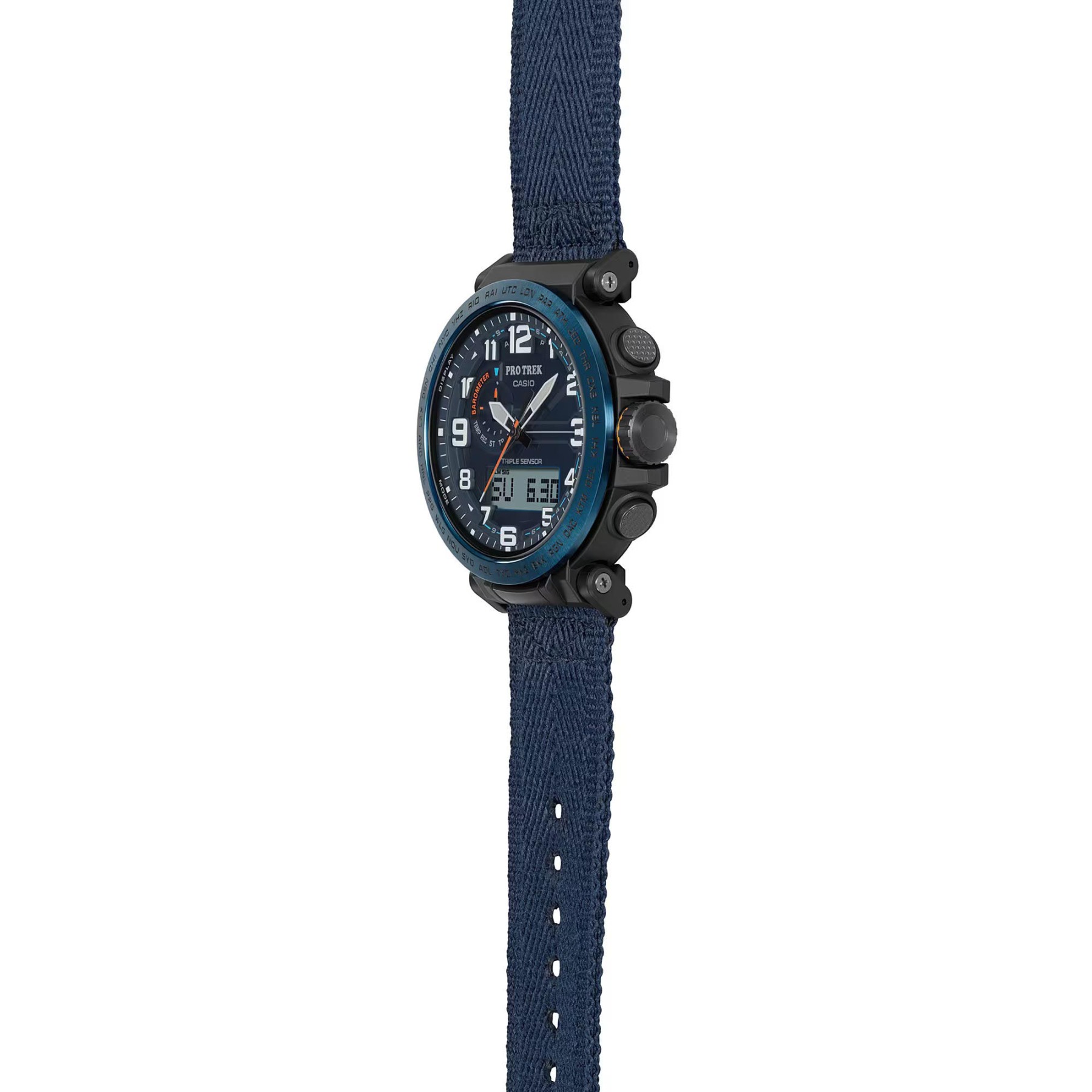 Casio PROTREK PRG-601YB-2 Climber Line Triple Sensor Watch Blue Cloth Band ozdigitalwatch.com.au