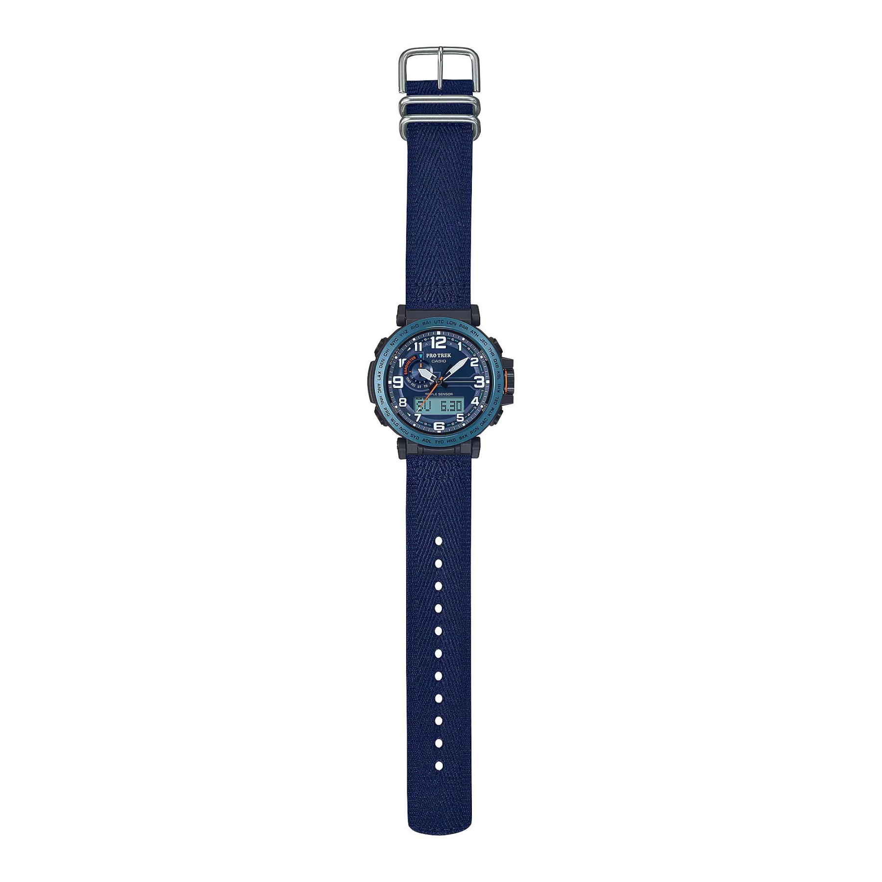 Casio PROTREK PRG-601YB-2 Climber Line Triple Sensor Watch Blue Cloth Band ozdigitalwatch.com.au