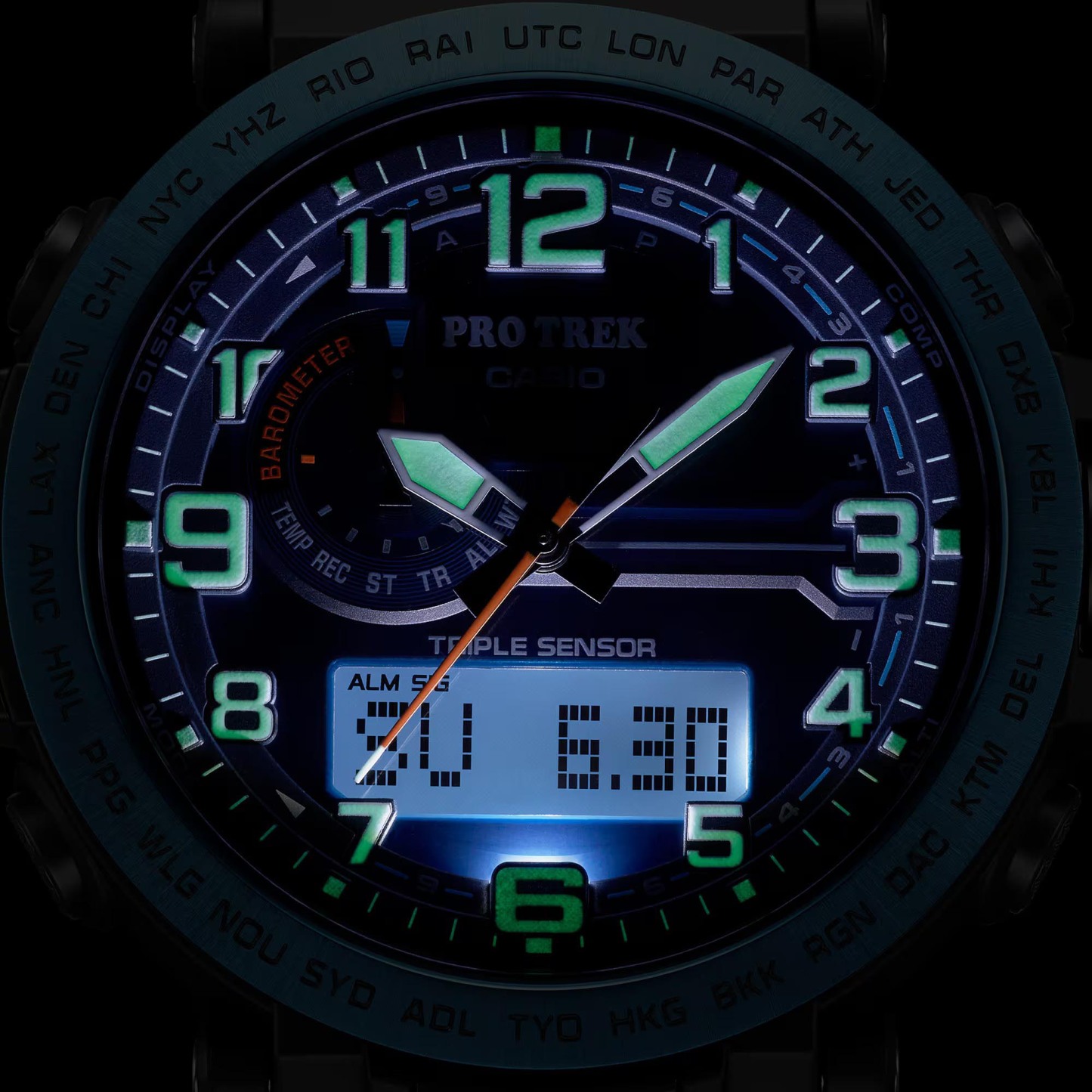 Casio PROTREK PRG-601YB-2 Climber Line Triple Sensor Watch Blue Cloth Band ozdigitalwatch.com.au