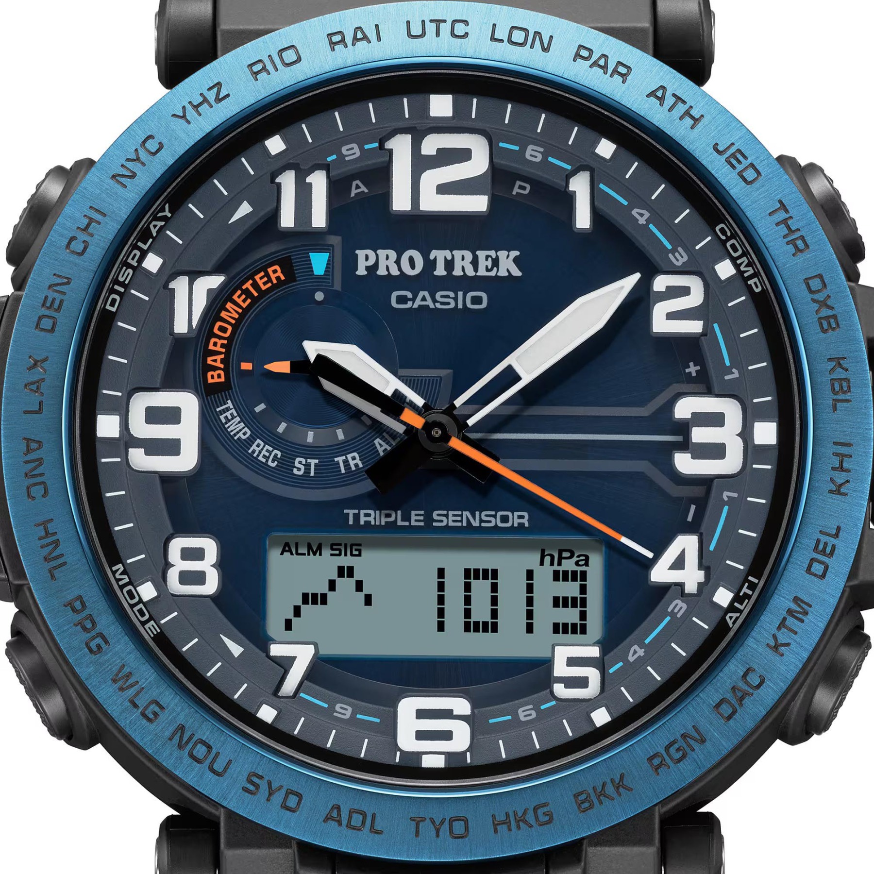 Casio PROTREK PRG-601YB-2 Climber Line Triple Sensor Watch Blue Cloth Band ozdigitalwatch.com.au