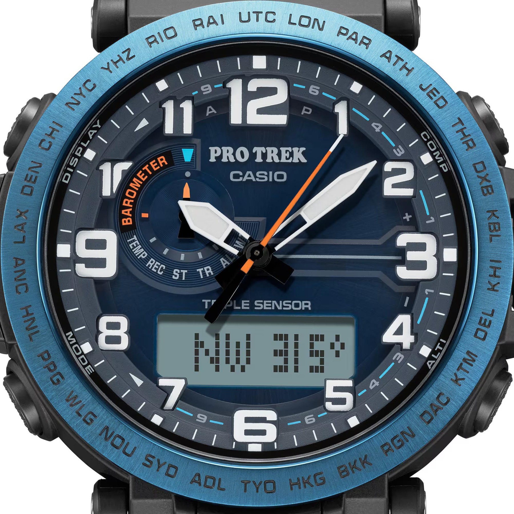 Casio PROTREK PRG-601YB-2 Climber Line Triple Sensor Watch Blue Cloth Band ozdigitalwatch.com.au
