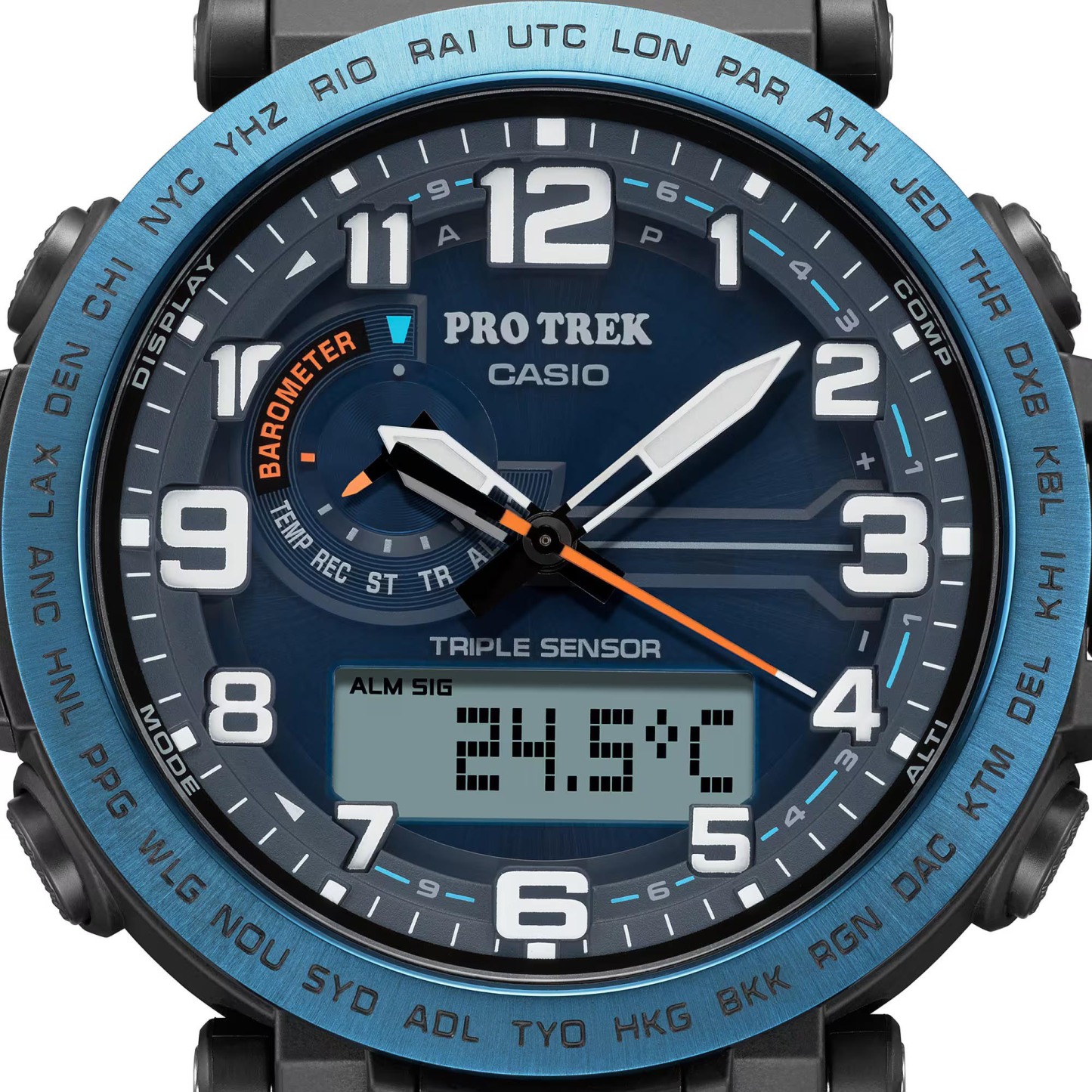 Casio PROTREK PRG-601YB-2 Climber Line Triple Sensor Watch Blue Cloth Band ozdigitalwatch.com.au