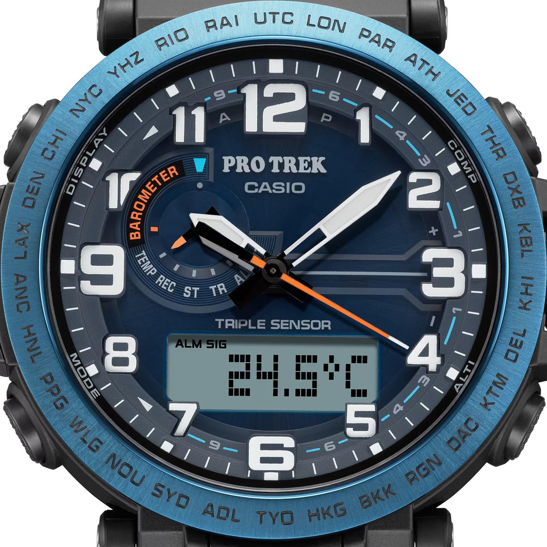 Casio PROTREK PRG-601YB-2 Climber Line Triple Sensor Watch Blue Cloth Band ozdigitalwatch.com.au