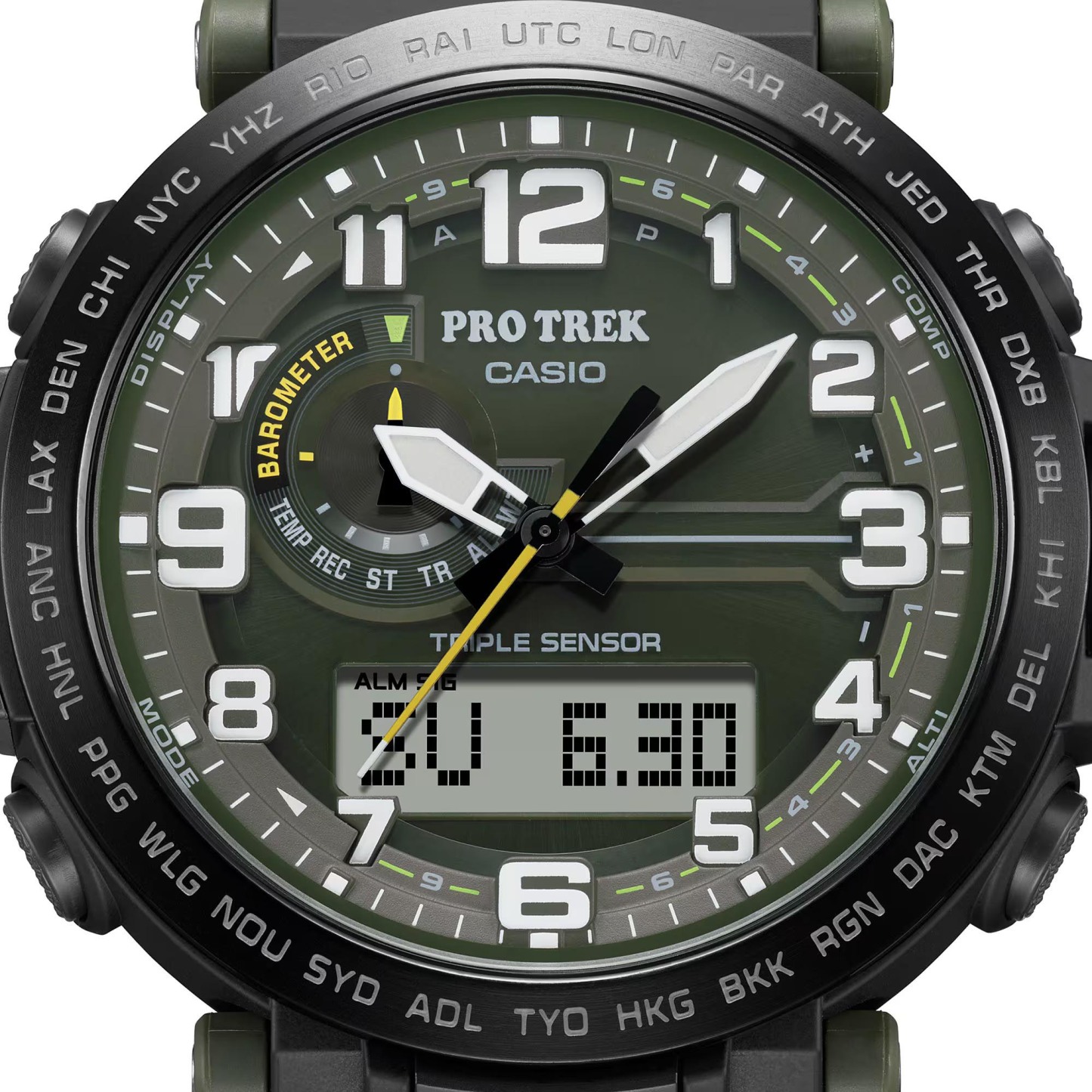 Casio PROTREK PRG-601YB-3 Climber Line Triple Sensor Watch Black Cloth Band ozdigitalwatch.com.au