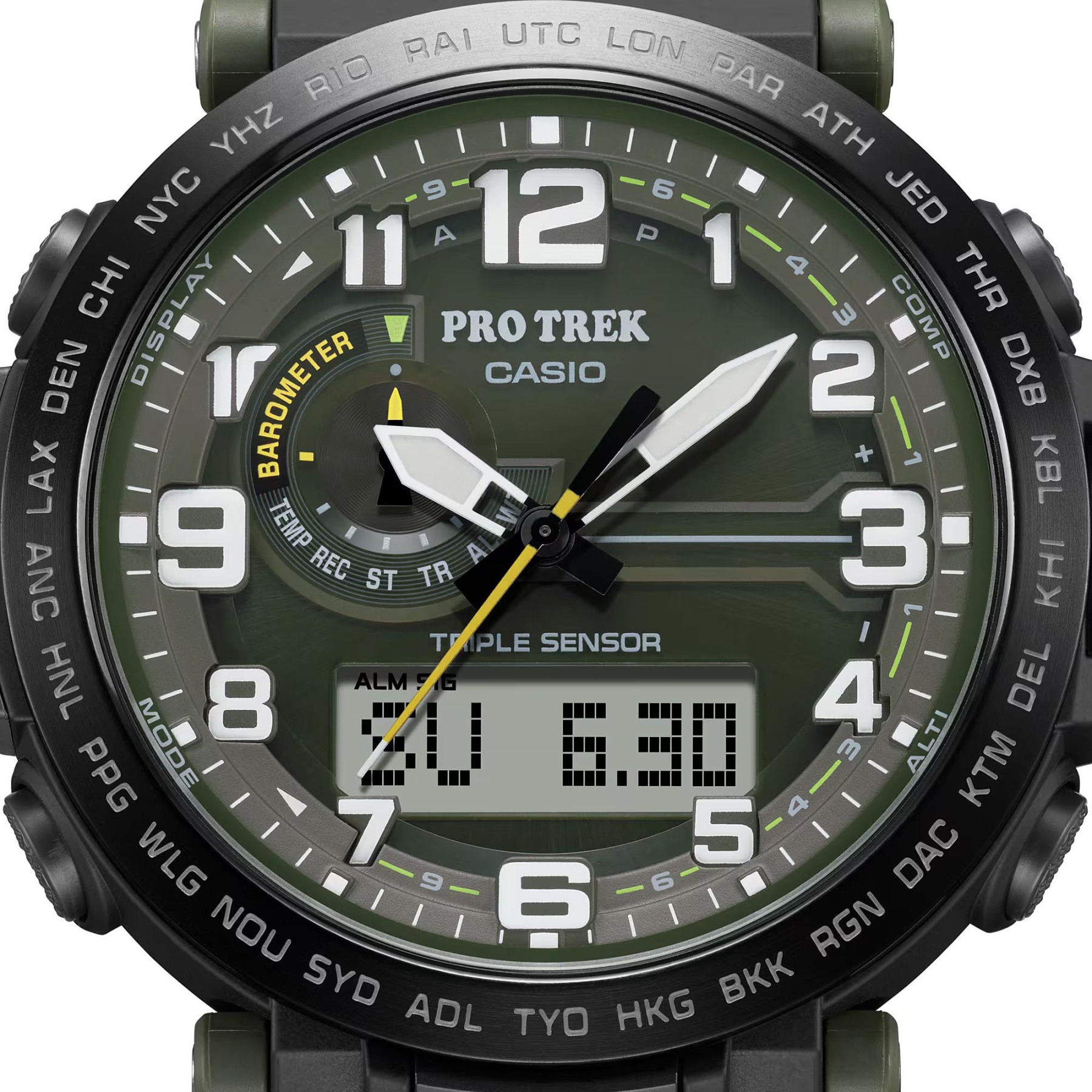 Casio PROTREK PRG-601YB-3 Climber Line Triple Sensor Watch Black Cloth Band ozdigitalwatch.com.au