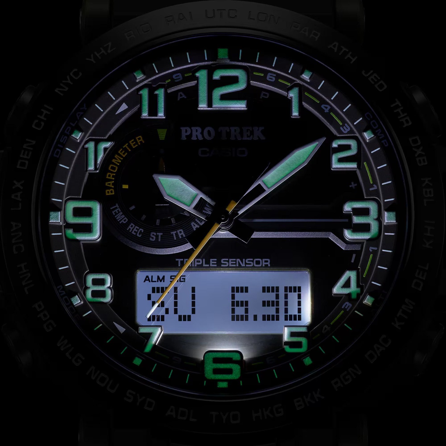 Casio PROTREK PRG-601YB-3 Climber Line Triple Sensor Watch Black Cloth Band ozdigitalwatch.com.au