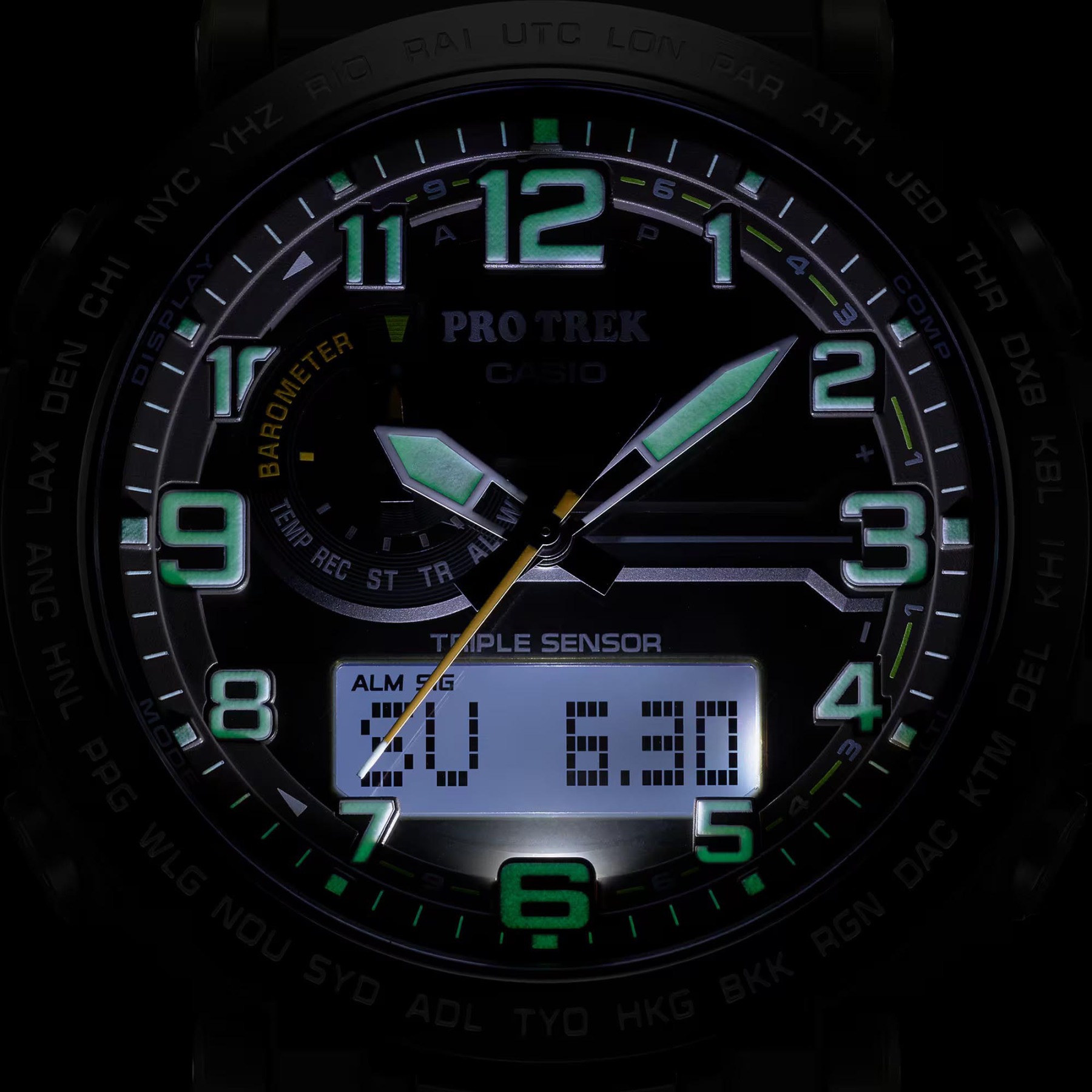 Casio PROTREK PRG-601YB-3 Climber Line Triple Sensor Watch Black Cloth Band ozdigitalwatch.com.au