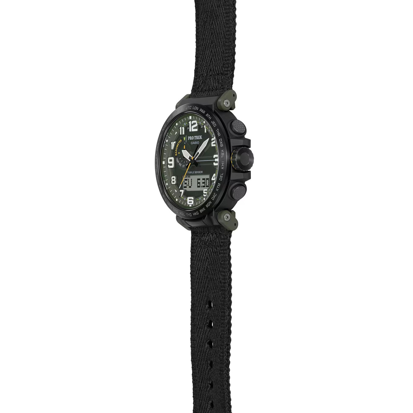 Casio PROTREK PRG-601YB-3 Climber Line Triple Sensor Watch Black Cloth Band ozdigitalwatch.com.au