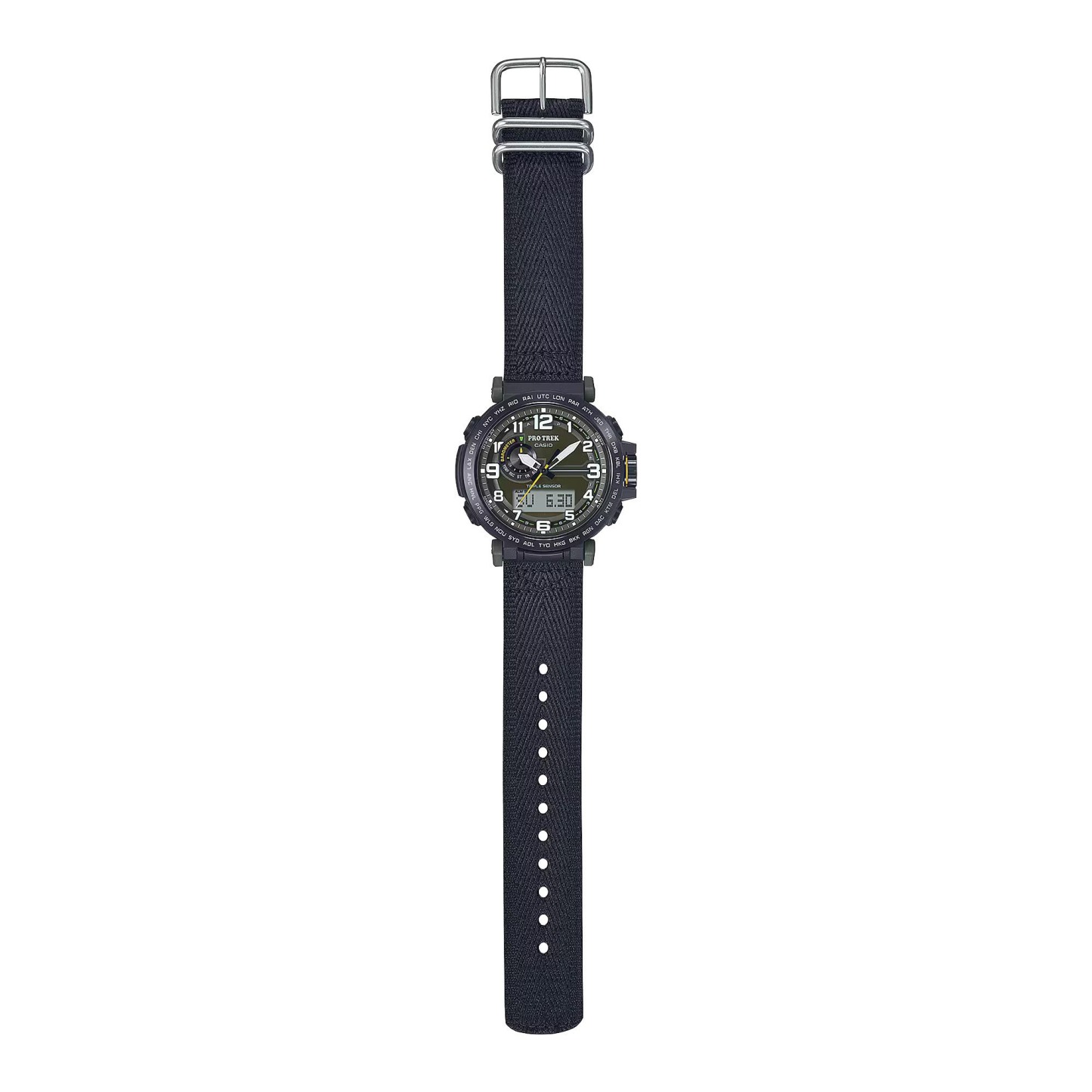 Casio PROTREK PRG-601YB-3 Climber Line Triple Sensor Watch Black Cloth Band ozdigitalwatch.com.au
