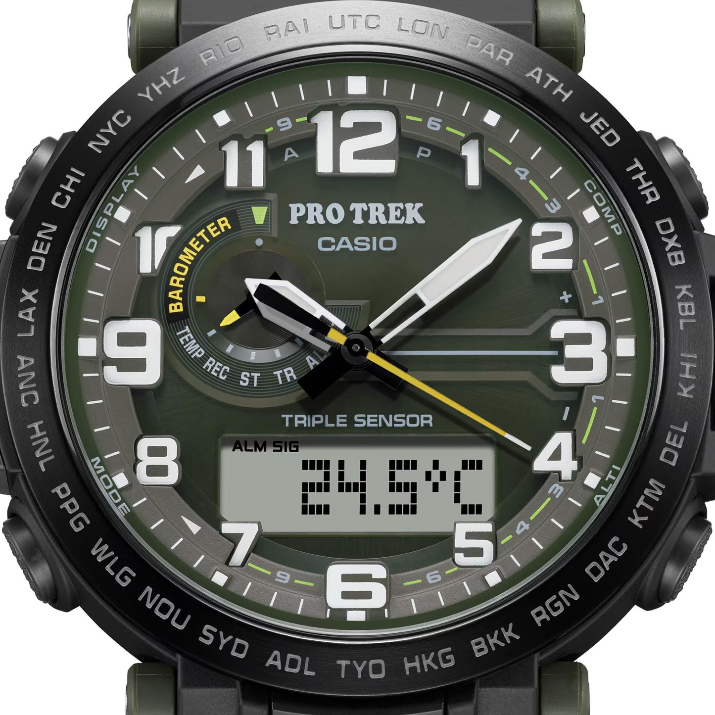 Casio PROTREK PRG-601YB-3 Climber Line Triple Sensor Watch Black Cloth Band ozdigitalwatch.com.au