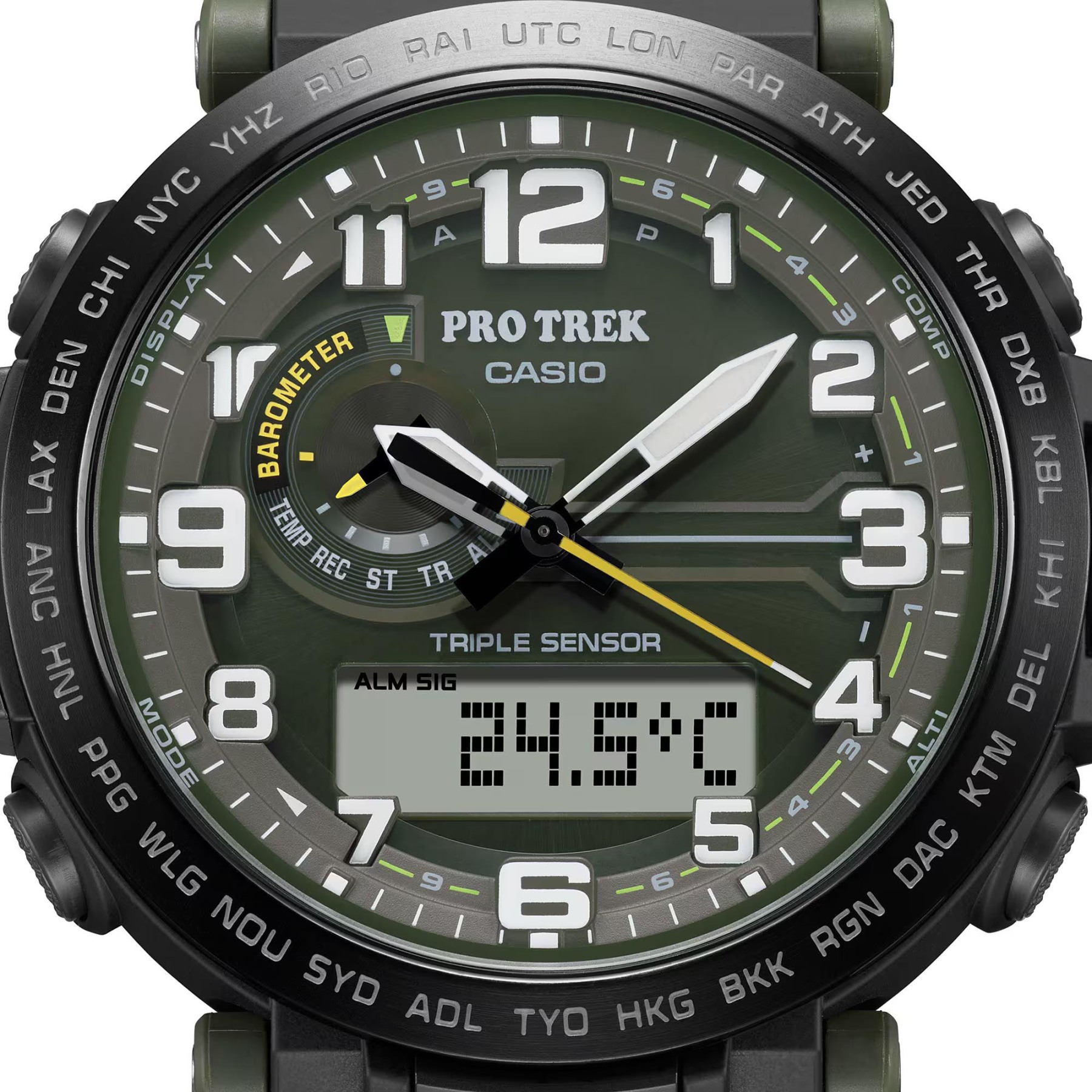 Casio PROTREK PRG-601YB-3 Climber Line Triple Sensor Watch Black Cloth Band ozdigitalwatch.com.au
