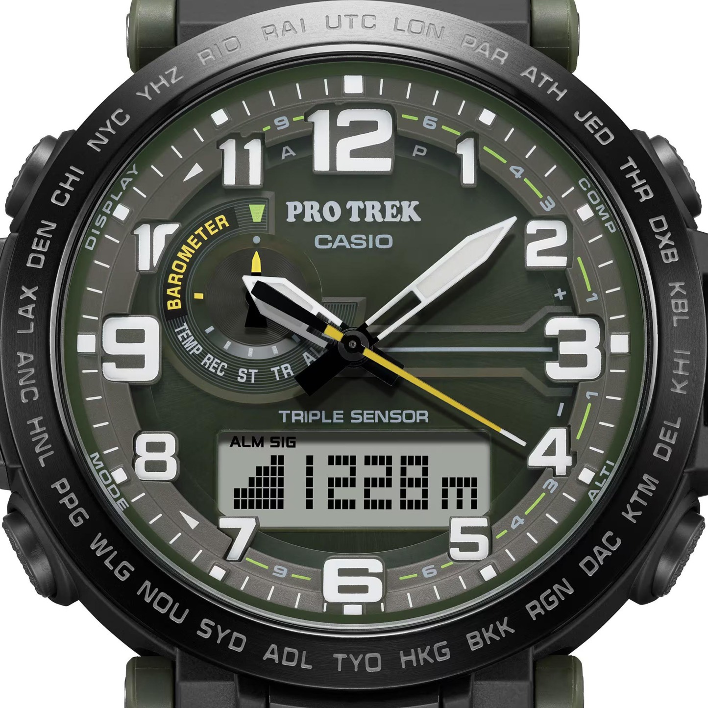 Casio PROTREK PRG-601YB-3 Climber Line Triple Sensor Watch Black Cloth Band ozdigitalwatch.com.au