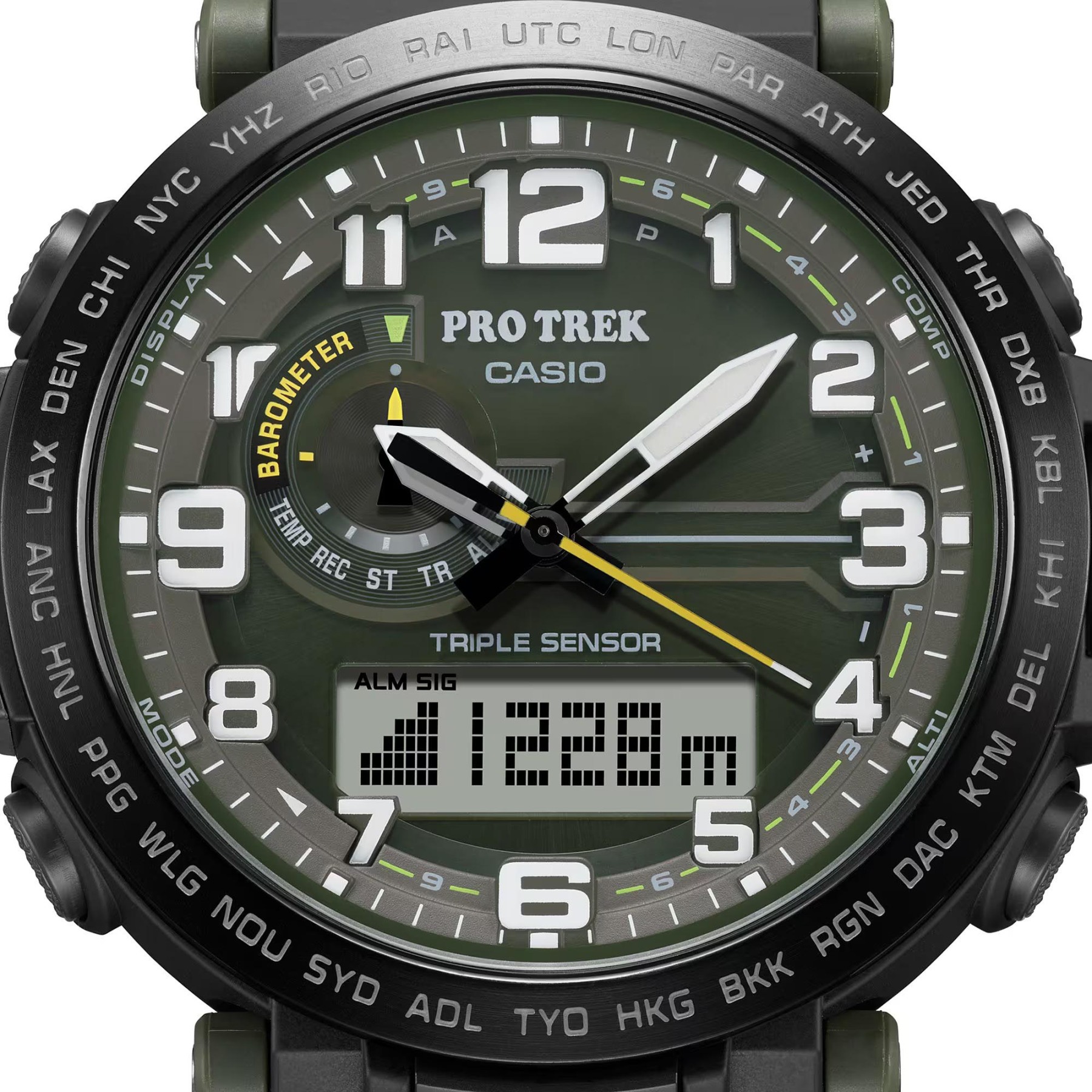 Casio PROTREK PRG-601YB-3 Climber Line Triple Sensor Watch Black Cloth Band ozdigitalwatch.com.au