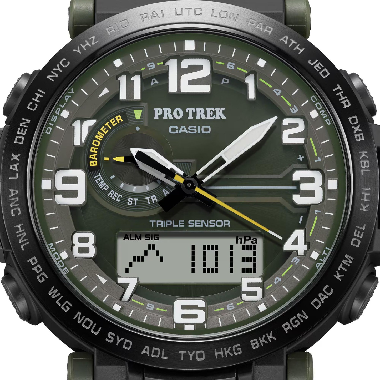 Casio PROTREK PRG-601YB-3 Climber Line Triple Sensor Watch Black Cloth Band ozdigitalwatch.com.au