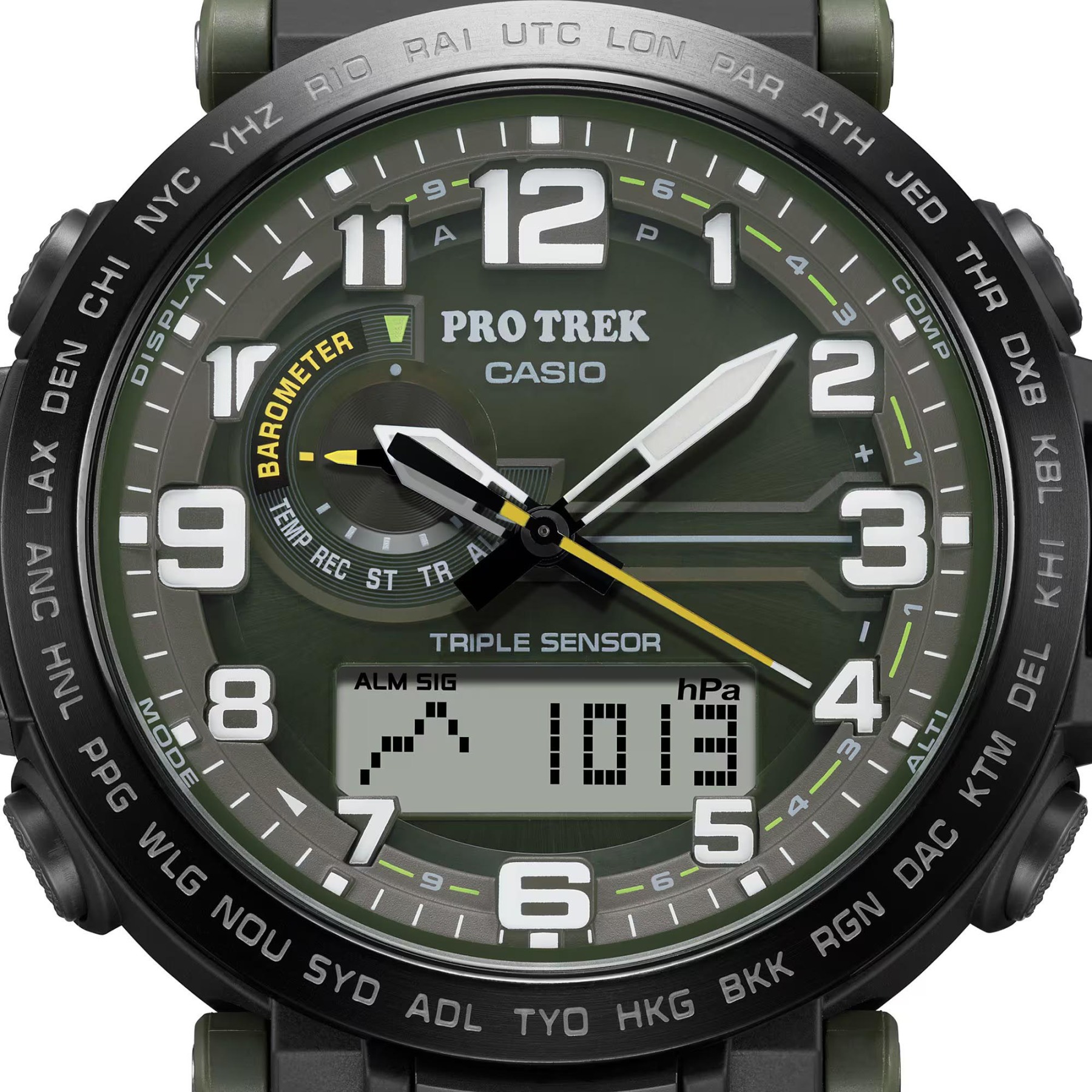 Casio PROTREK PRG-601YB-3 Climber Line Triple Sensor Watch Black Cloth Band ozdigitalwatch.com.au