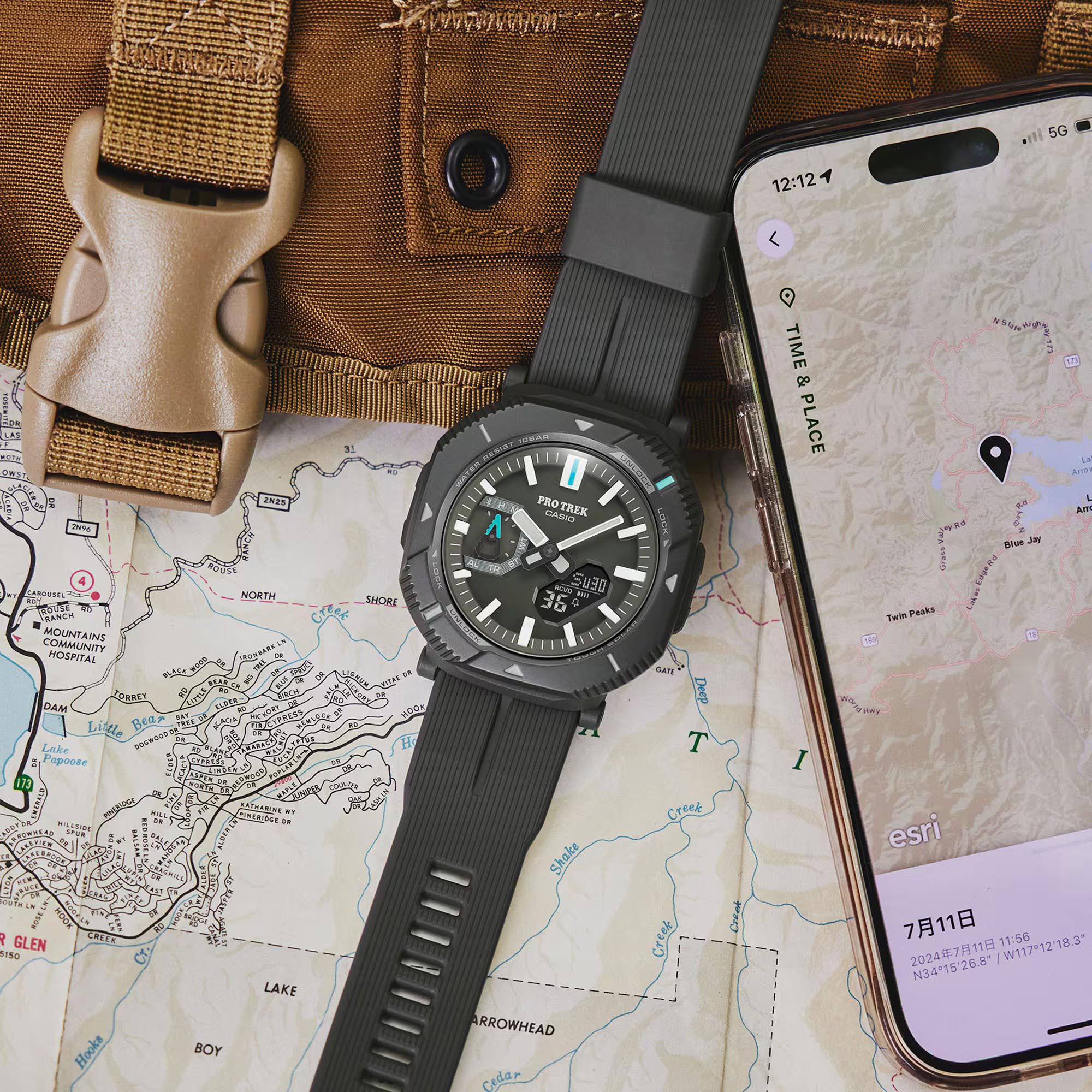 Casio PROTREK PRJ-B001-1 Hikes Line Solar Bluetooth Link Men's Watch (Grey) PRGB001-1