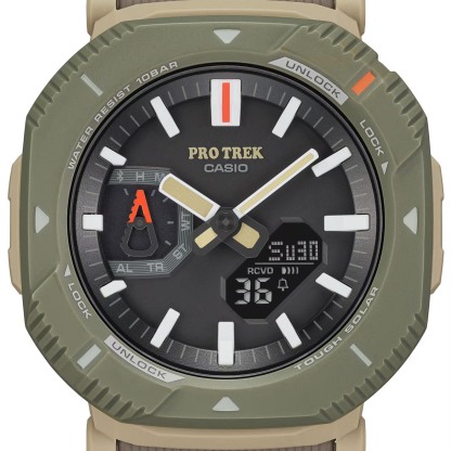 Casio PROTREK PRJ-B001-5 Hikes Line Solar Bluetooth Link Men Watch (Brown x Green) PRGB001-5