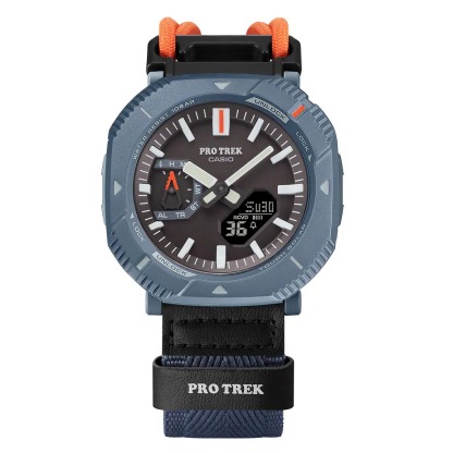 Casio PROTREK PRJ-B001B-2 Solar Bluetooth Smartphone Link Men's Outdoor Hiking Watch (Blue, Cloth Band)