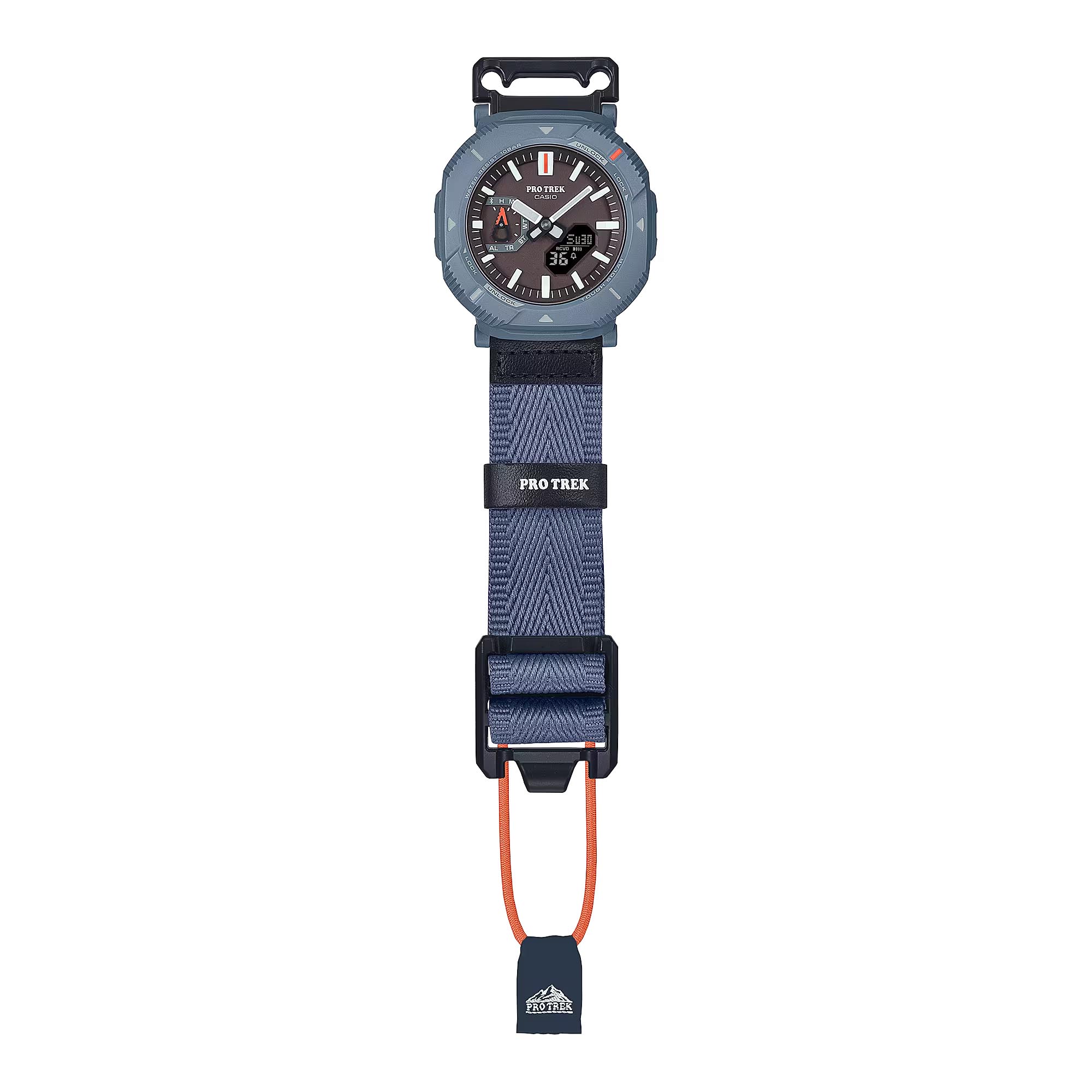 Casio PROTREK PRJ-B001B-2 Solar Bluetooth Smartphone Link Men's Outdoor Hiking Watch (Blue, Cloth Band)
