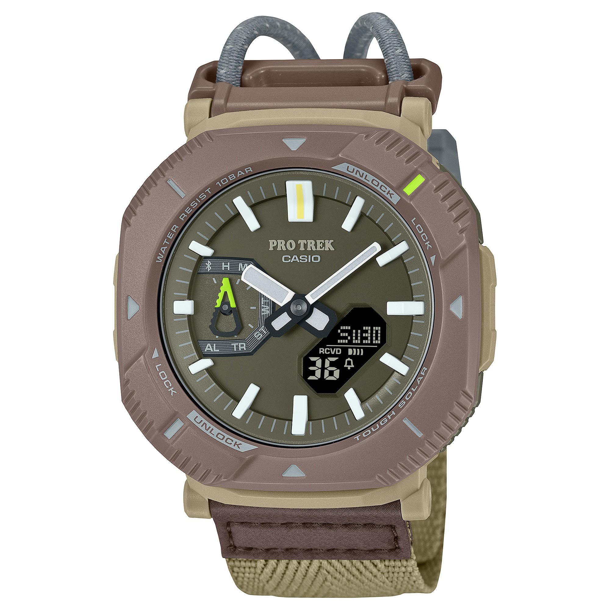 Casio PROTREK PRJ-B001B-5 Solar Smartphone Link Outdoor Men's Watch (Brown & Green)
