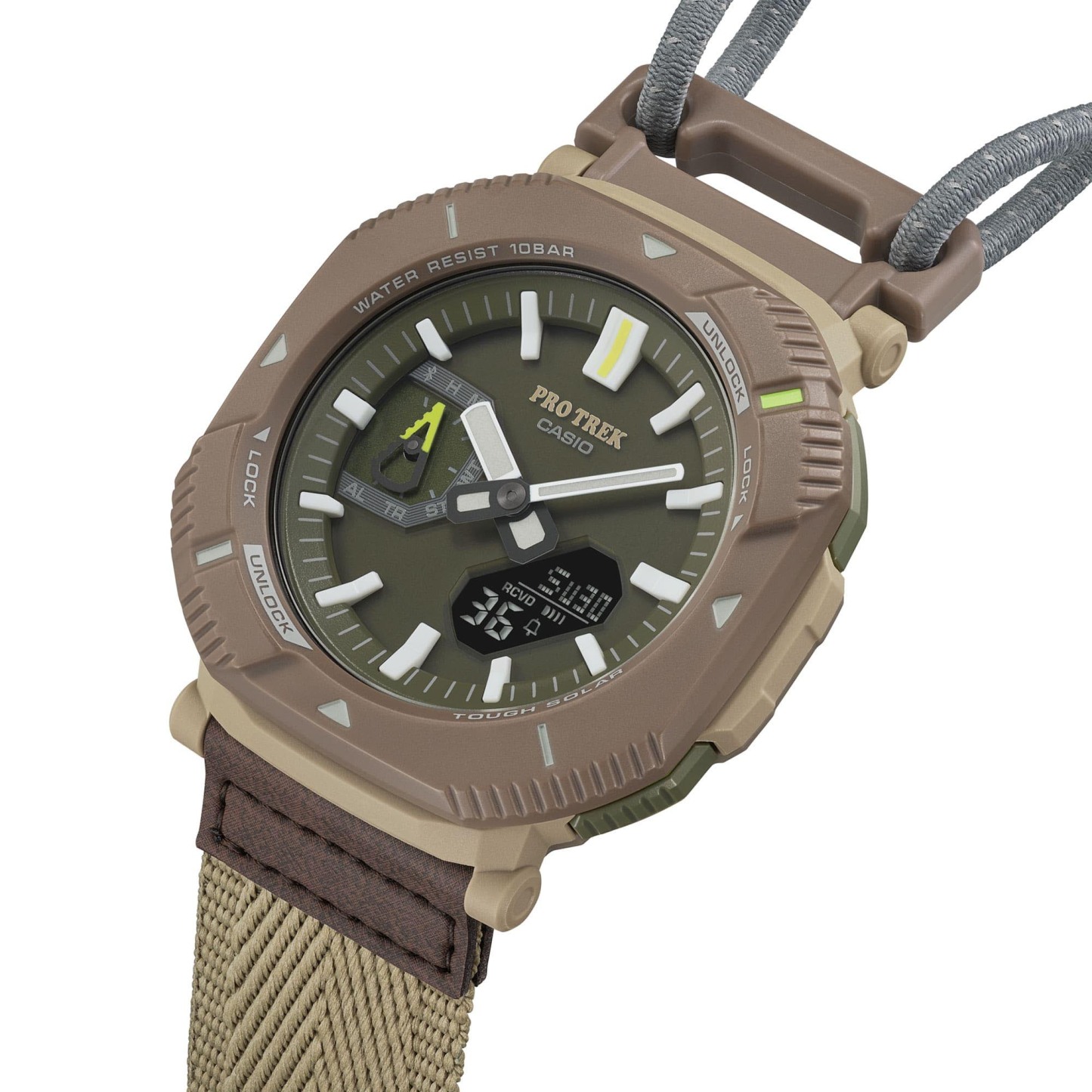 Casio PROTREK PRJ-B001B-5 Solar Smartphone Link Outdoor Men's Watch (Brown & Green)