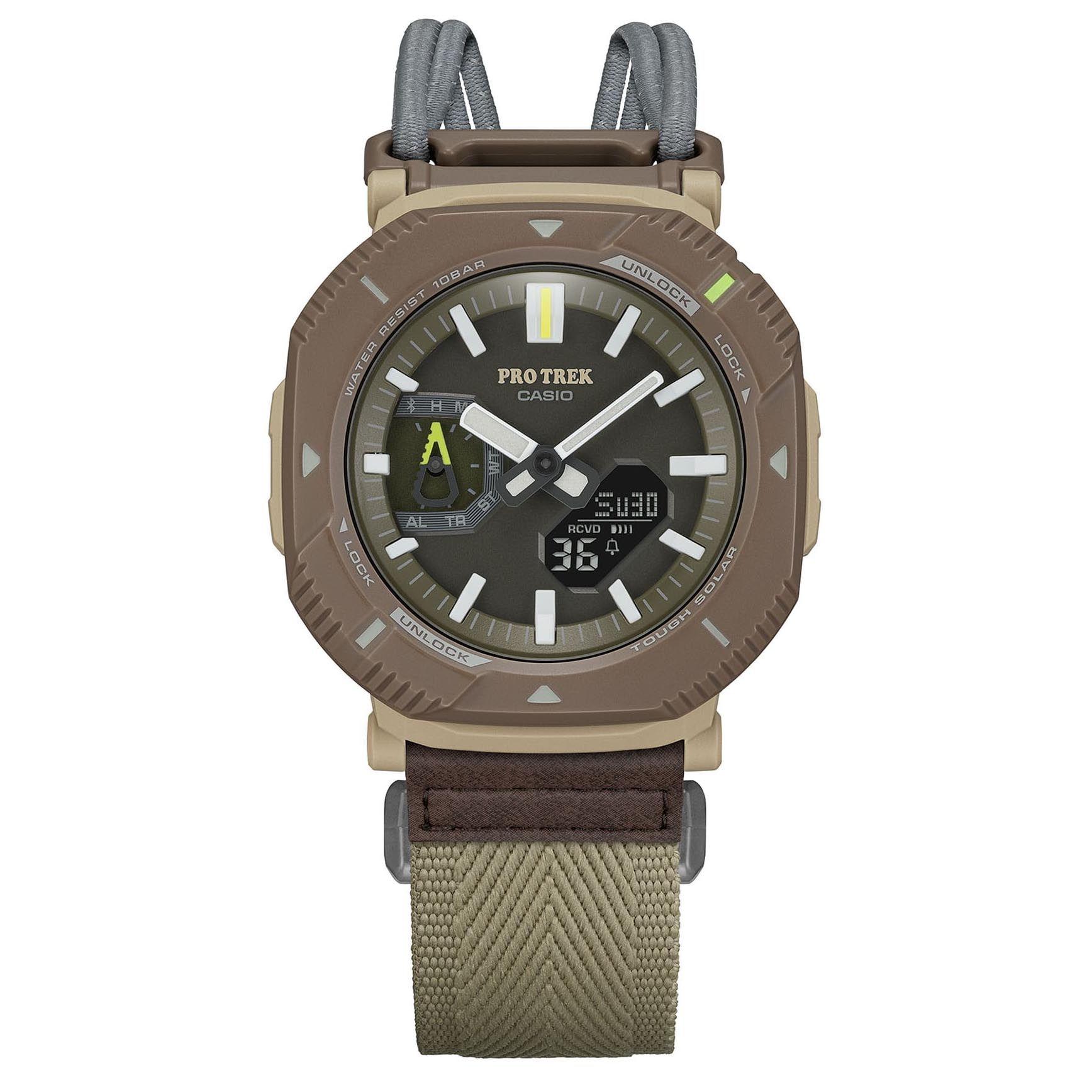 Casio PROTREK PRJ-B001B-5 Solar Smartphone Link Outdoor Men's Watch (Brown & Green)