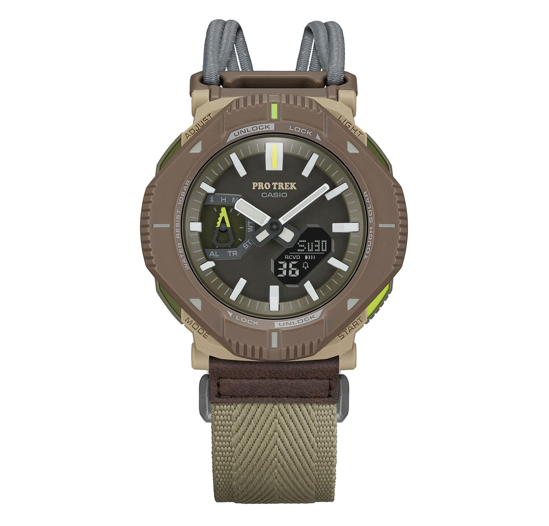 Casio PROTREK PRJ-B001B-5 Solar Smartphone Link Outdoor Men's Watch (Brown & Green)