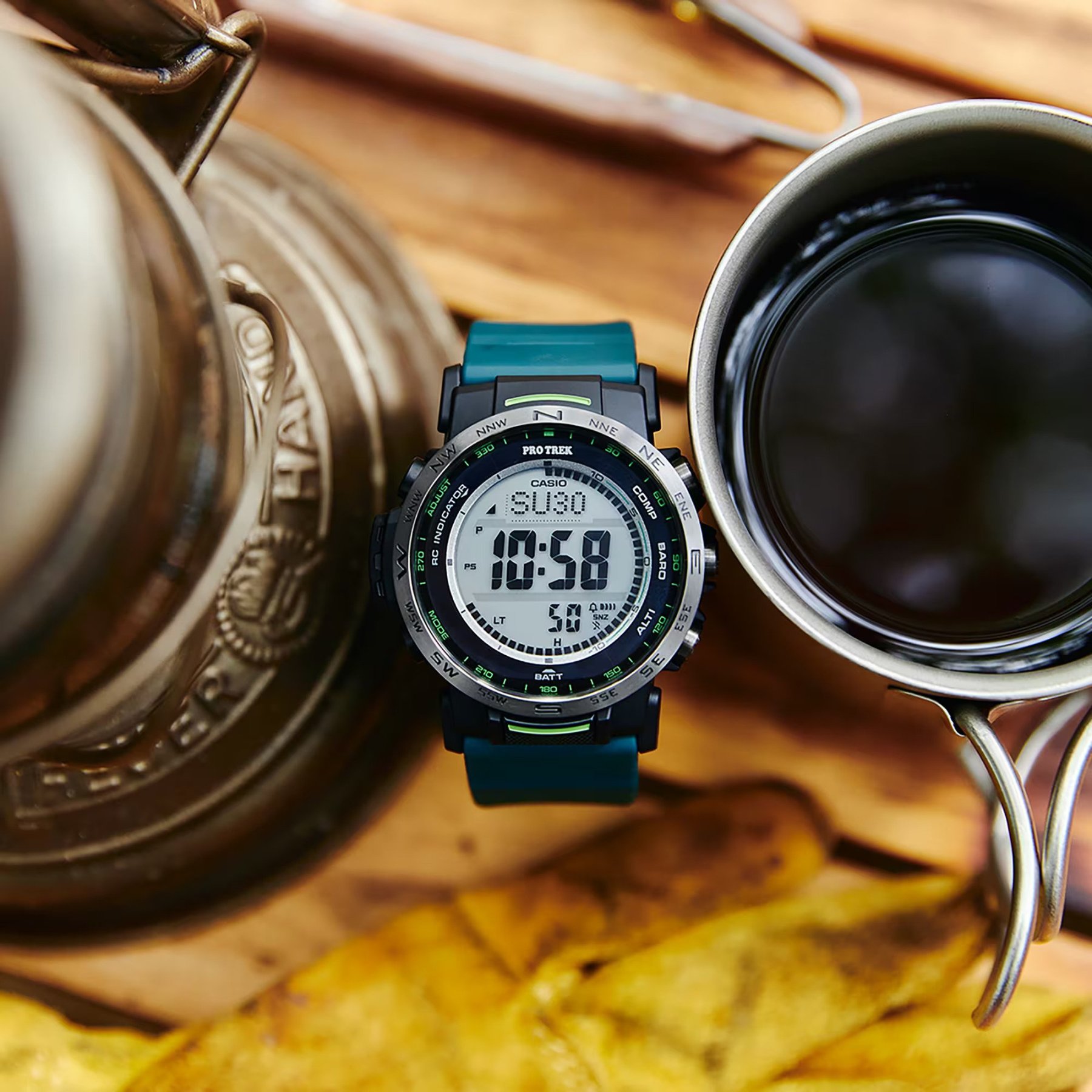 Casio PROTREK PRW-35Y-3 Climber Line Triple Sensor Multiband 6 Radio Control Men's Watch (Teal) PRW35Y-3