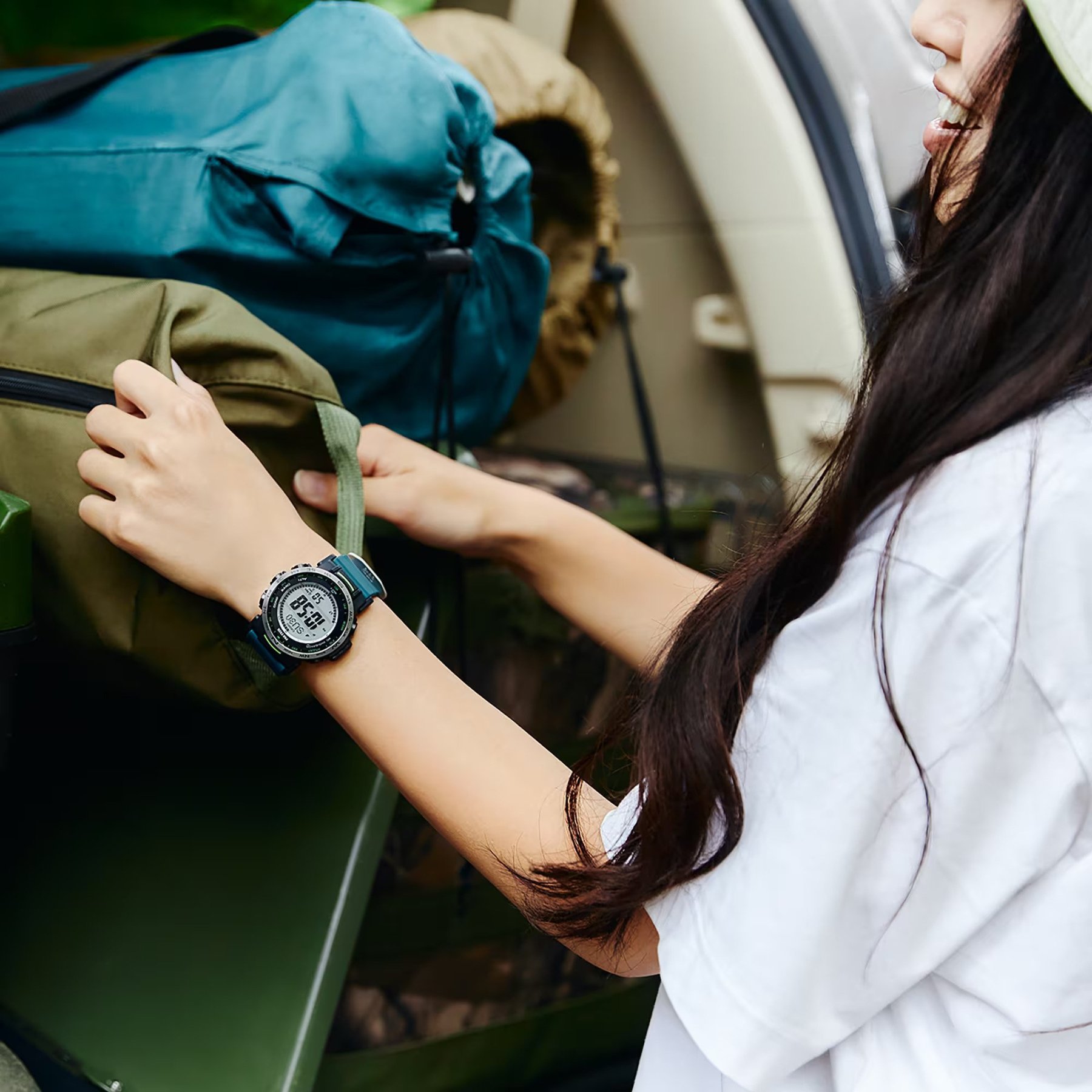 Casio PROTREK PRW-35Y-3 Climber Line Triple Sensor Multiband 6 Radio Control Men's Watch (Teal) PRW35Y-3