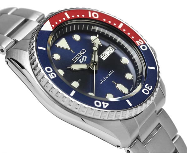 Seiko 5 Sports Automatic SRPD53K1 Men Watch 100M Dark Blue x Pepsi Sport Style ozdigitalwatch.com.au