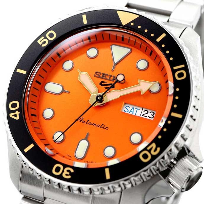 Seiko 5 Sports Automatic SRPD59K1 Men Watch Orange Gold Accents Sport Style ozdigitalwatch.com.au