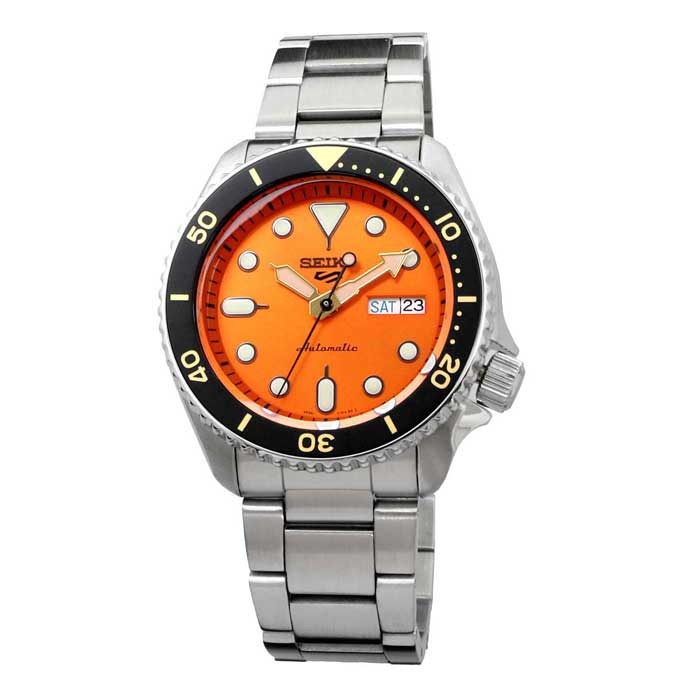 Seiko 5 Sports Automatic SRPD59K1 Men Watch Orange Gold Accents Sport Style ozdigitalwatch.com.au