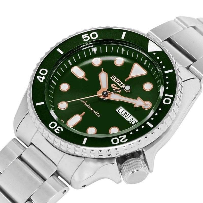 Seiko 5 Sports Automatic SRPD63K1 Men Watch 100M (Green, Gold Accents) ozdigitalwatch.com.au