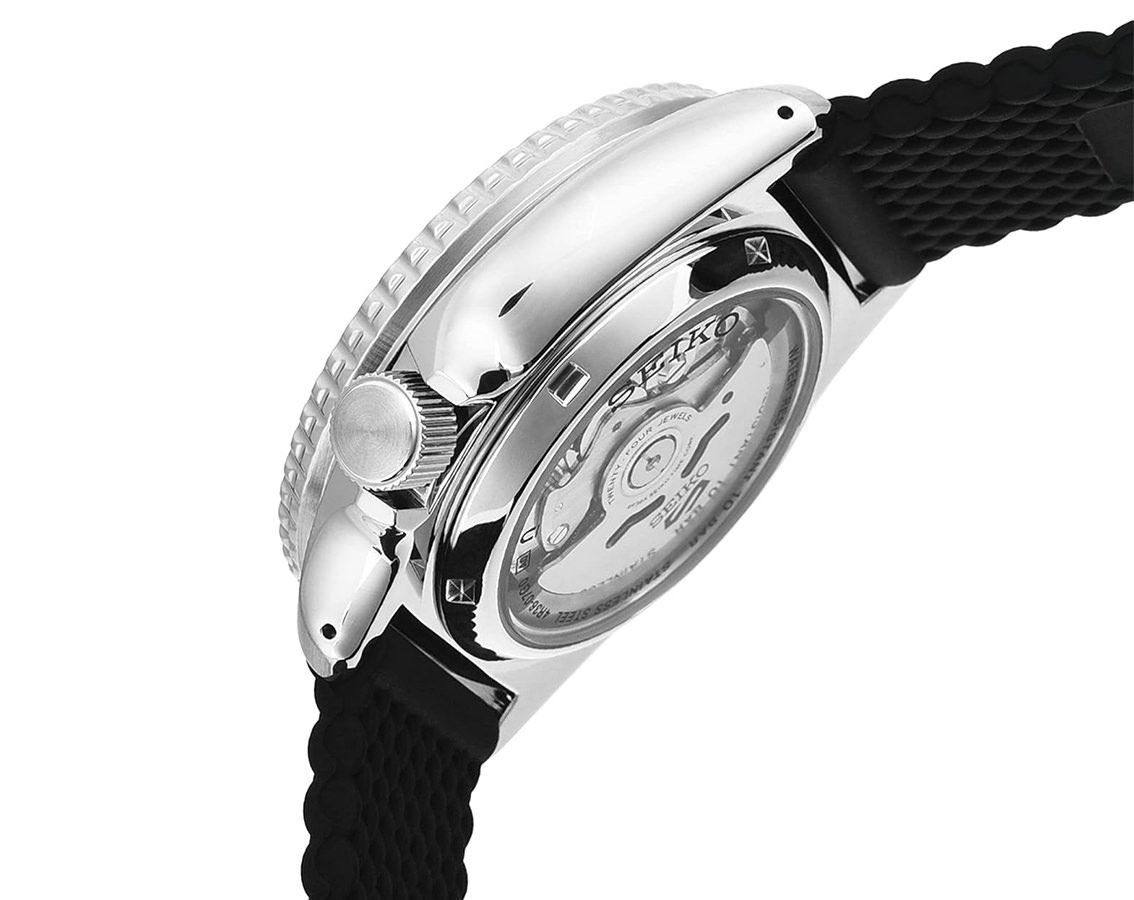 Seiko 5 Sports Automatic SRPD71K2 Men's Watch (Black & Blue), Silicone Band