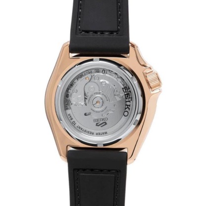 Seiko 5 Sports Automatic SRPD76K1 Men's Watch (Rose Gold & Black), Leather/Silicone Band