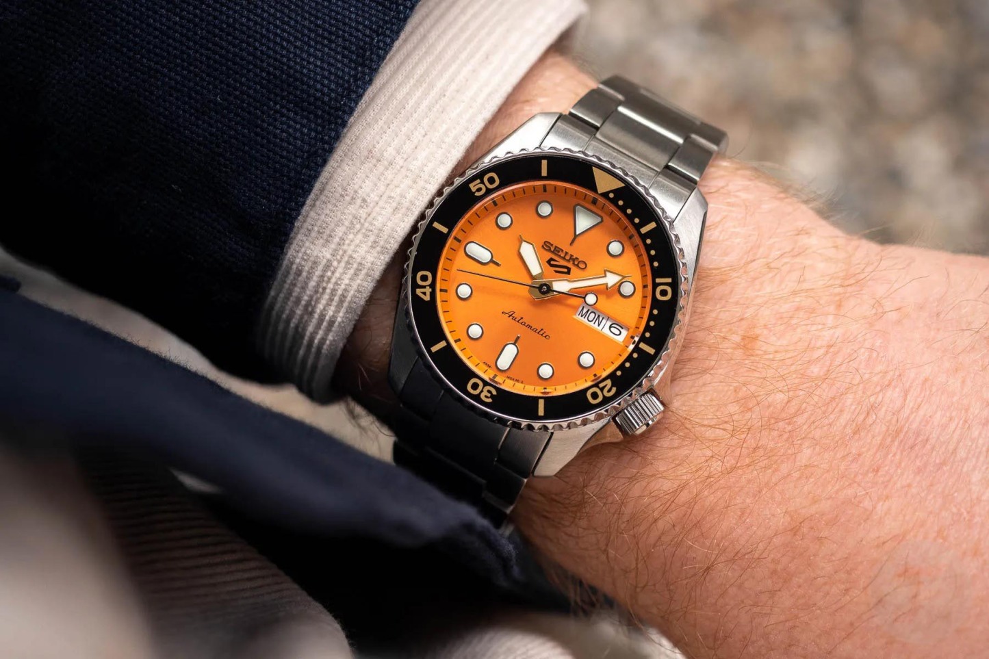 Seiko 5 Sports SRPK35K 38mm SKX Automatic 100M Men Watch (Orange) SRPK35K1
