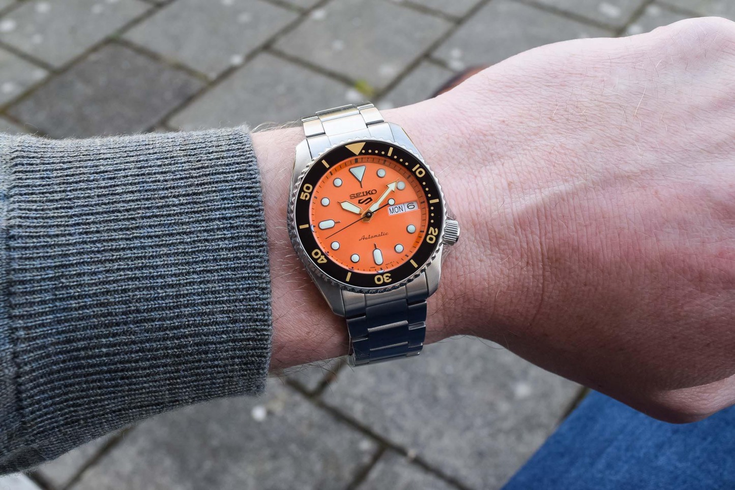 Seiko 5 Sports SRPK35K 38mm SKX Automatic 100M Men Watch (Orange) SRPK35K1