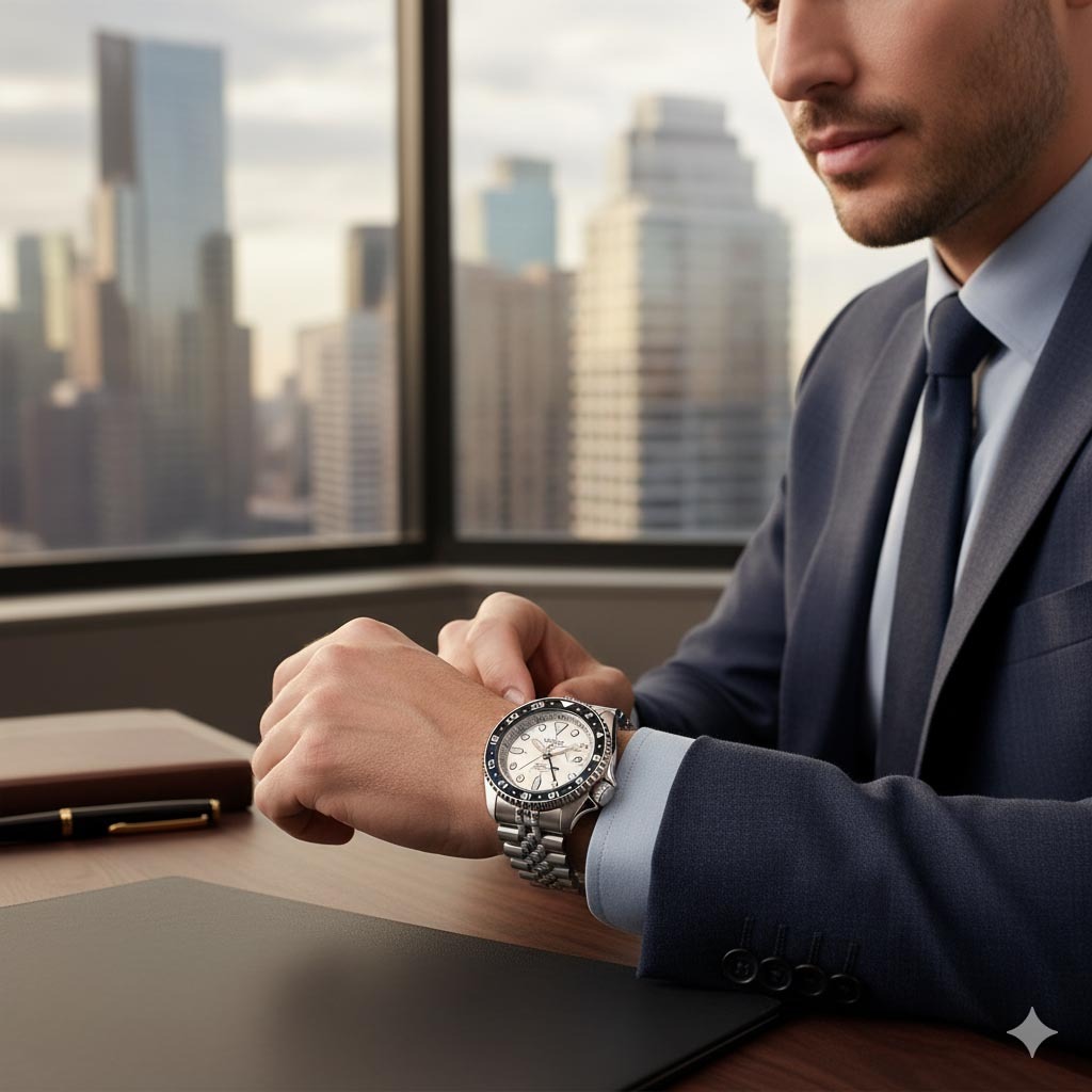 Seiko 5 Sports SSK033K1 GMT Series SKX Style Automatic Men's Watch (White)