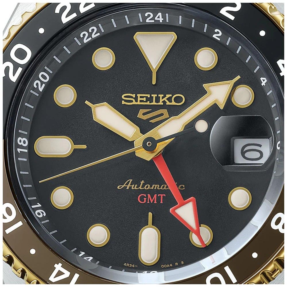 Seiko 5 Sports SSK036K1 GMT Series SKX Style Automatic Men's Watch (Black & Brown)