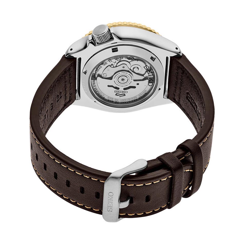 Seiko 5 Sports SSK036K1 GMT Series SKX Style Automatic Men's Watch (Black & Brown)