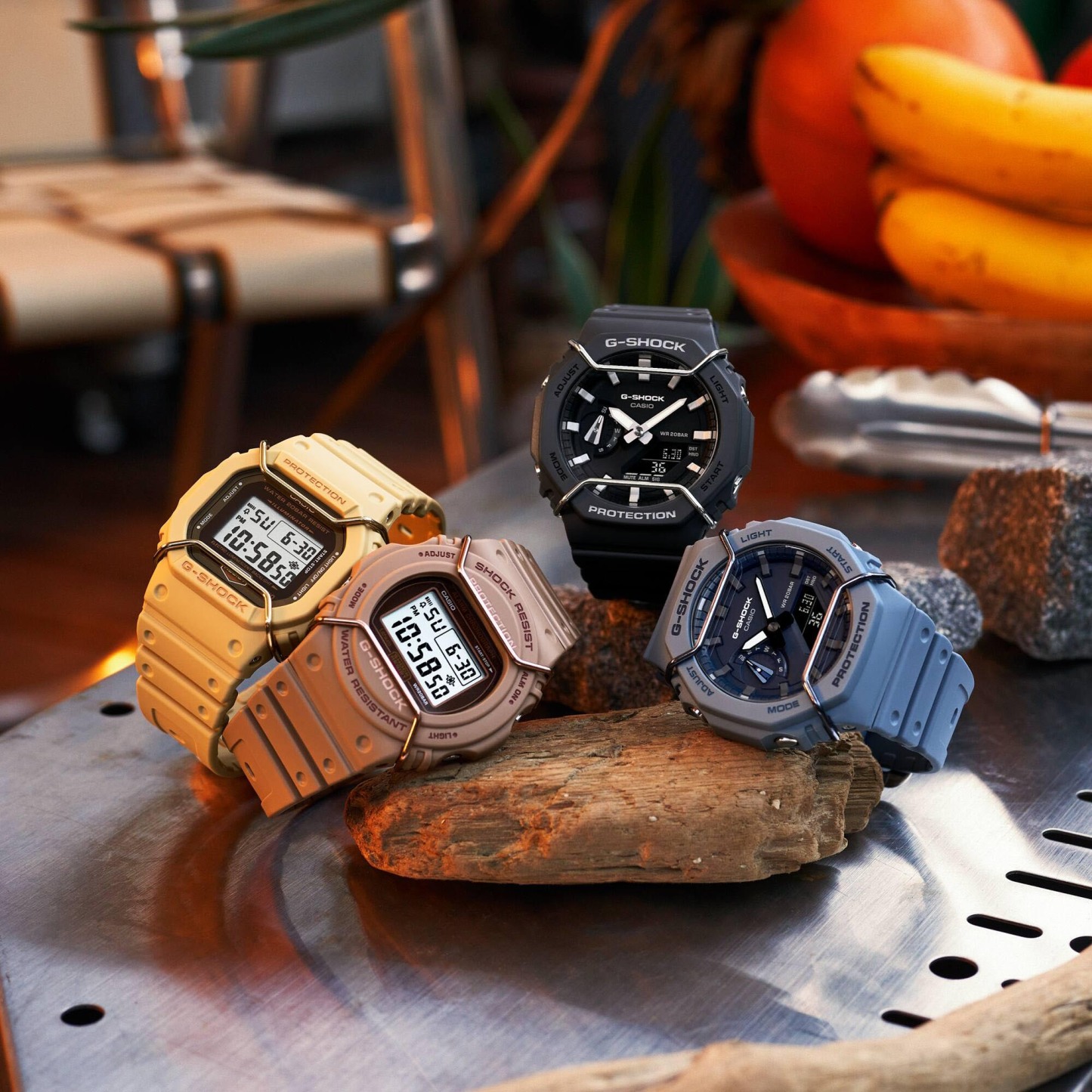 Casio G-Shock GA-2100PT-2A CasiOak Men Watch Blue with Face Protector ozDigitalWatch.com.au