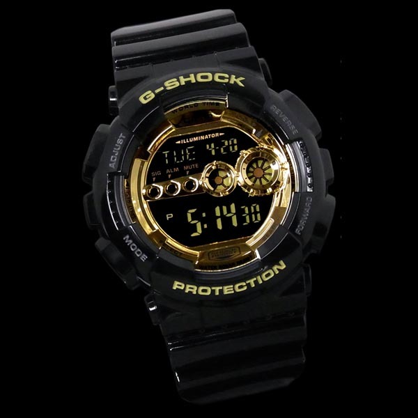 Casio G-Shock GD-100GB-1 Digital Super Illuminator 7-Years Battery Men's Watch (Black x Gold)