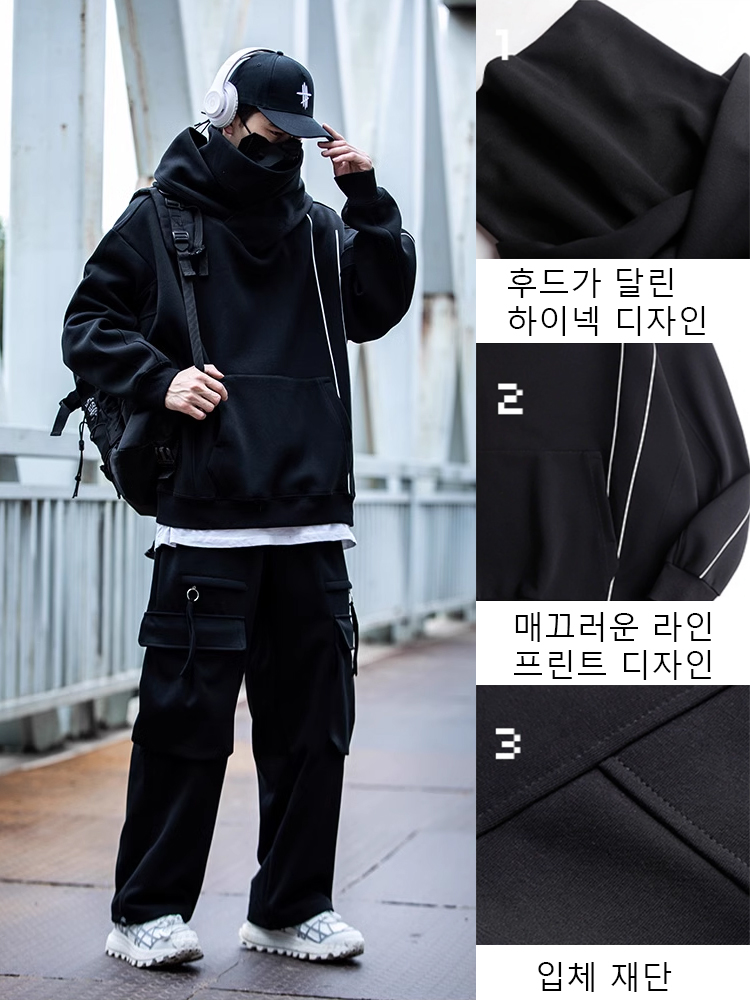 남녀통용 기능성 루즈핏 후드티