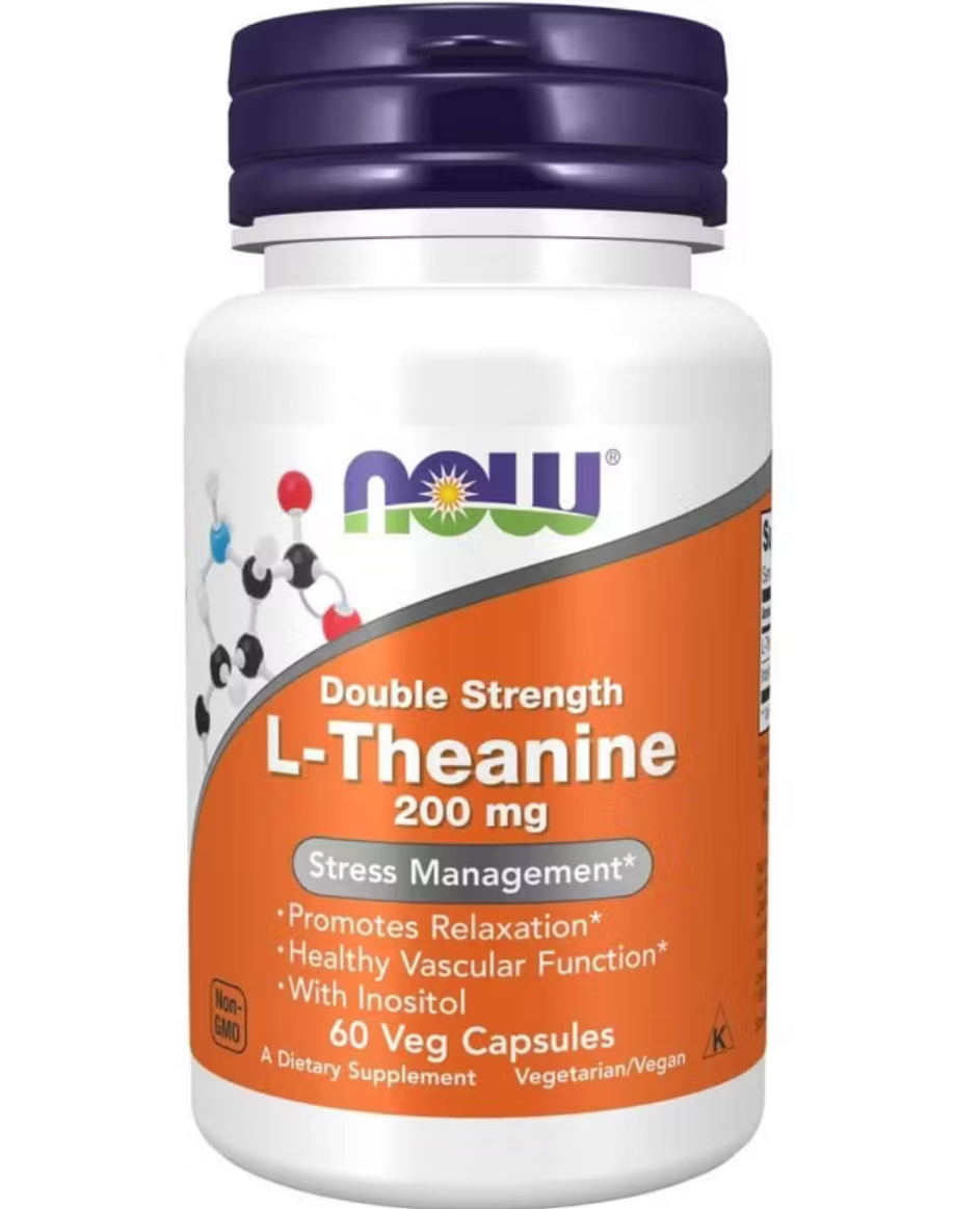 NOW Foods L-Theanine 200mg, 60 Capsule & 120 Capsule