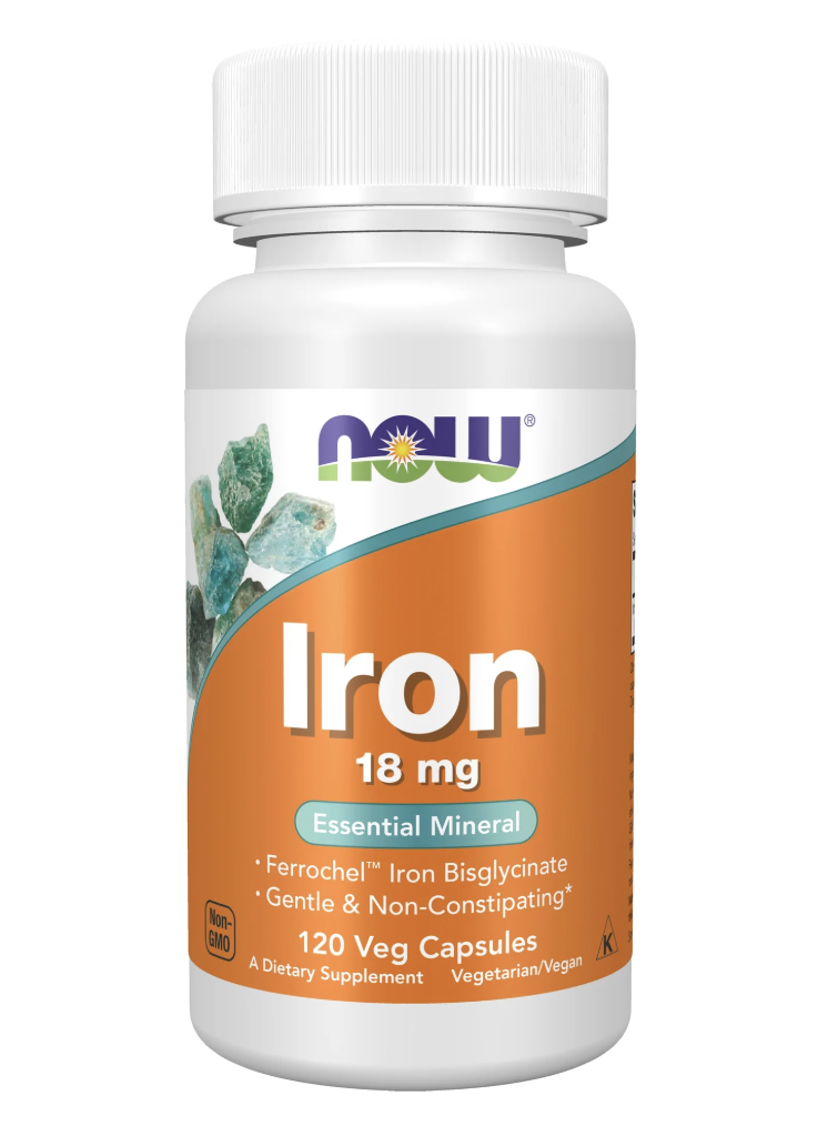 Now Foods – Iron 18 mg (120 Veg Capsules)