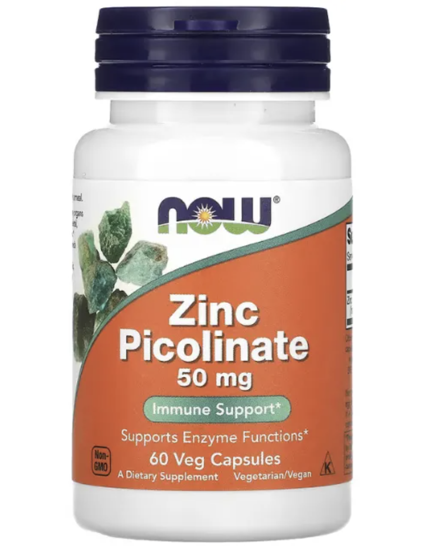NOW Foods Zinc Picolinate 50mg – Immune & Cellular Support