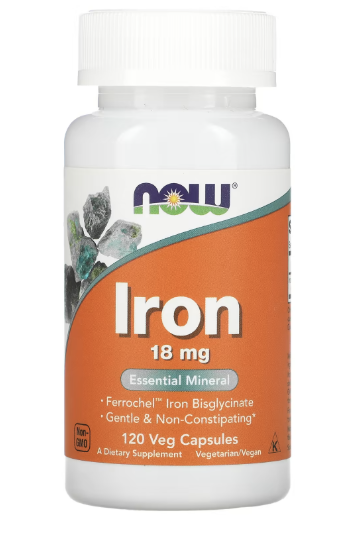 ￼Now Foods Iron 18 mg - 120 Veg Caps