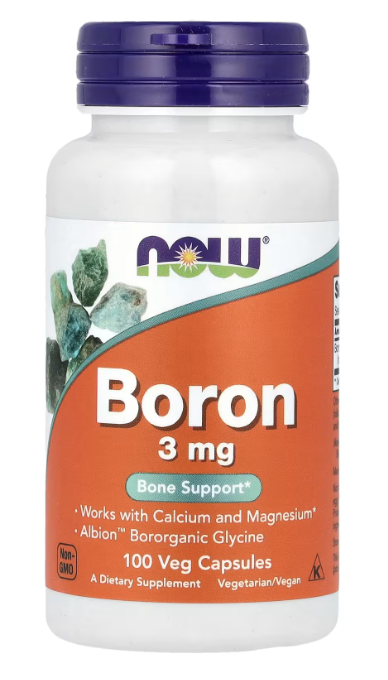 NOW Boron 3 mg – 100 Veg Capsules