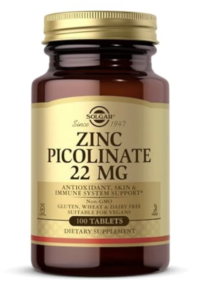 SOLGAR Zinc Picolinate 22 mg – 100 Tablets